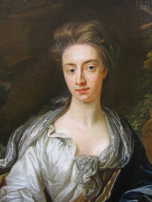 fig 1. SOLD....Portrait of Catherine Sedley, Countess of Dorchester (?) c.1690, by John Closterman