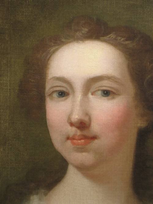 fig 1. SOLD....Portrait of a Lady in Blue 1745, by Charles Sommers