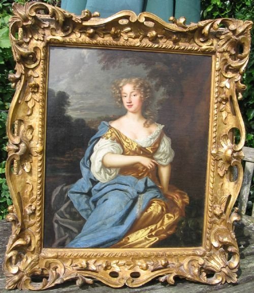 Sold....portrait of Jane Bickerton, Duchess of Norfolk (?), Circle of Lely C.1678