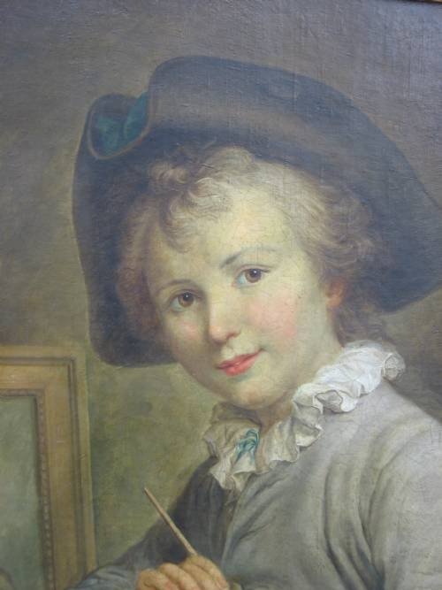 fig 1. SOLD....Portrait of a Young Boy as an Artist, late 18th c; Follower of François-Hubert Drouais