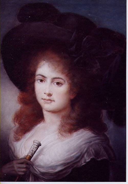 fig 2. SOLD...Portrait of a Lady c.1785, thought to be Georgiana, Duchess of Devonshire;  attributed to John Russell R.A.