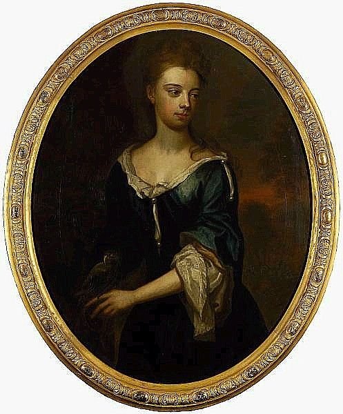 Sold....portrait of a Young Lady (Hon Catherine Alington ?) with a Parrot C.1695; Circle of Kneller