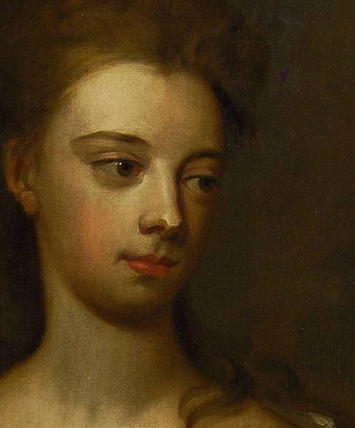fig 2. SOLD....Portrait of a Young Lady (Hon Catherine Alington ?) with a Parrot c.1695; Circle of Kneller