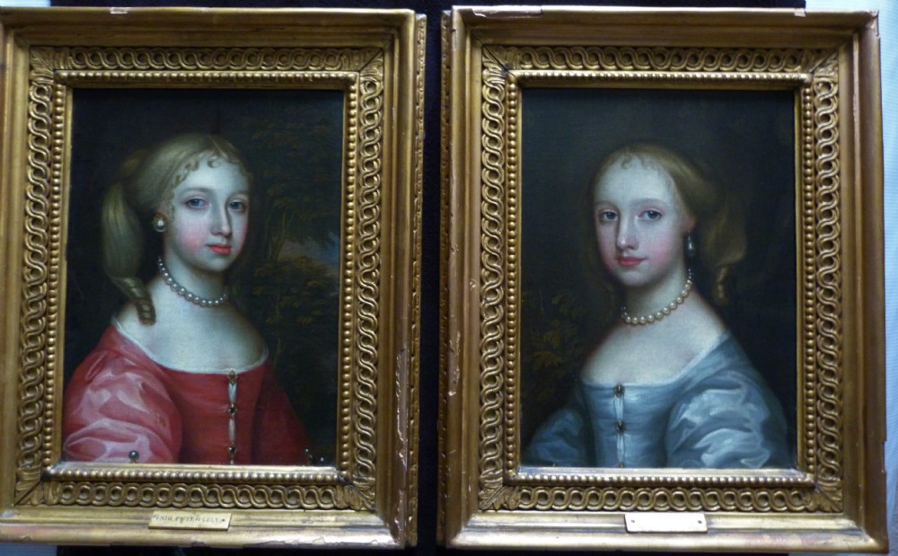 Pair of Portraits of Two Girls of the Howard Family c.1650: Attributed to Remigius van Leemput.