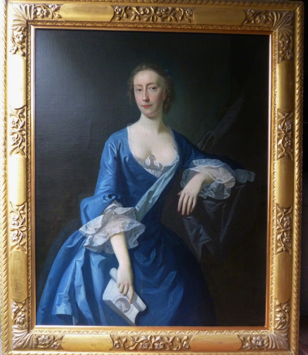 Portrait of a Lady in Blue c. 1730, probably by Thomas Hudson.