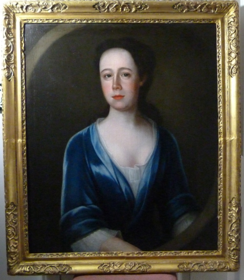 Portrait of a Lady in Blue c.1715: Circle of Johnathan Richardson.