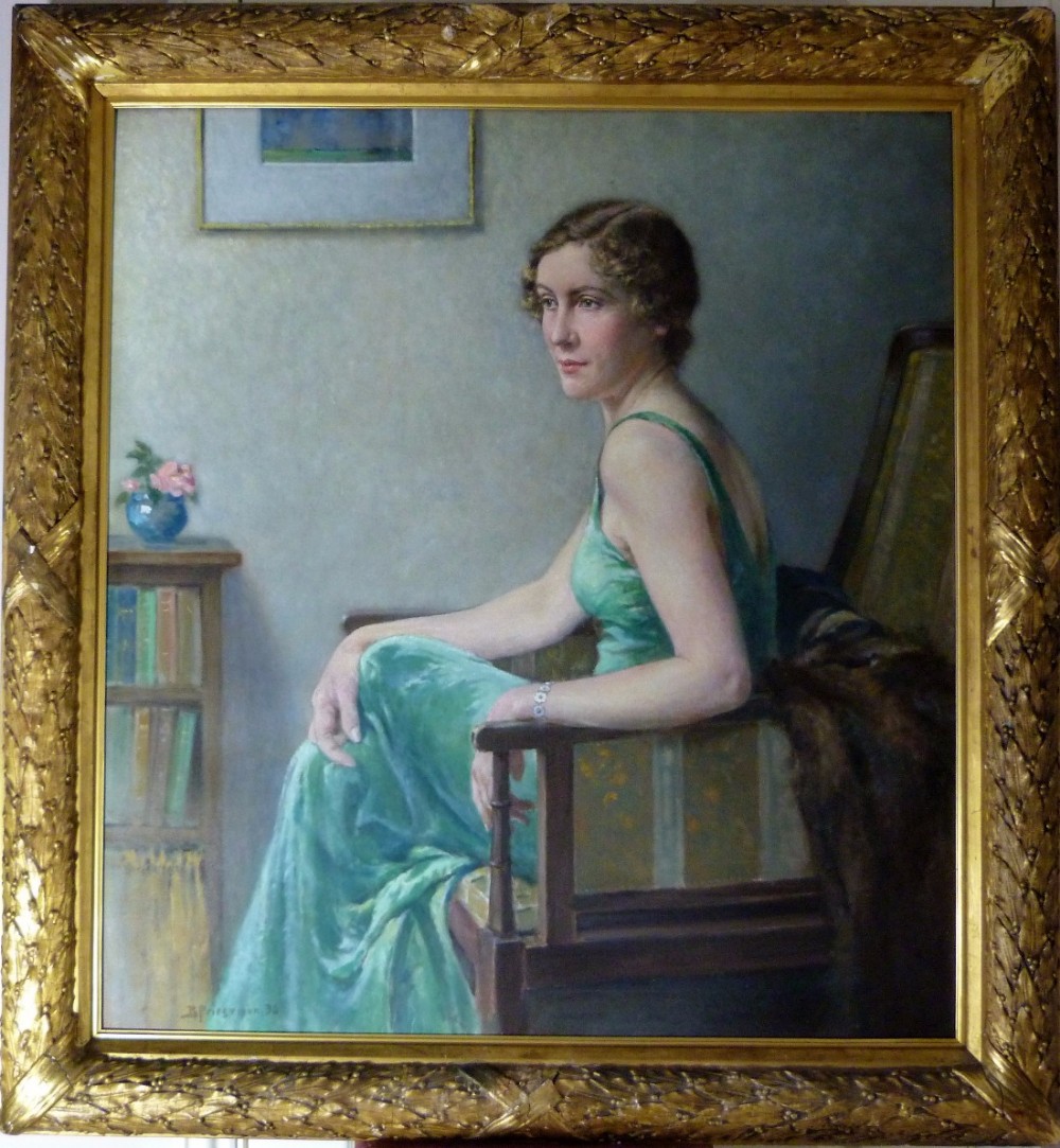Portrait of Miss Kathleen Bell 1936, by Bertram Priestman R.A.