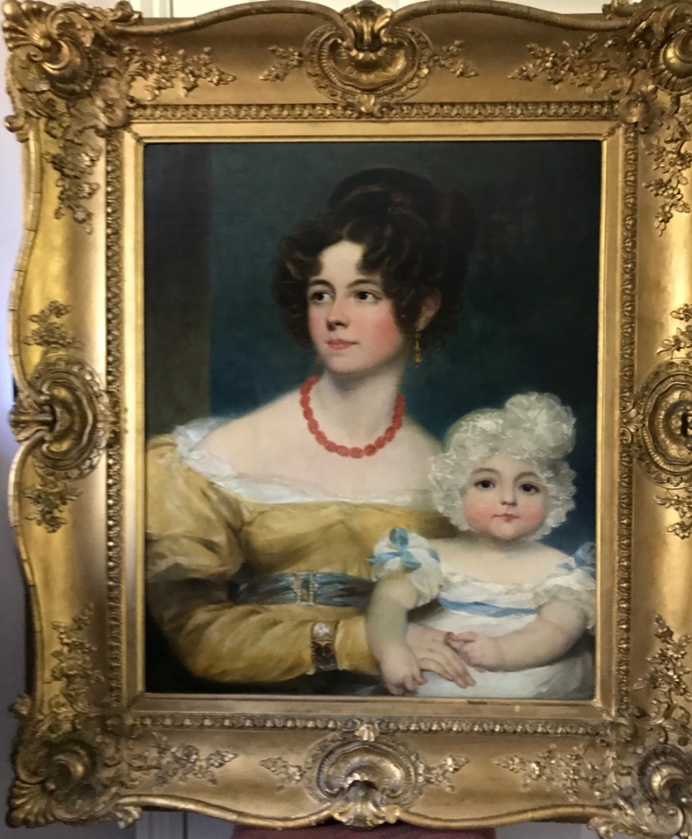 Portrait of a Lady and her Child c.1818; By George Henry Harlow.
