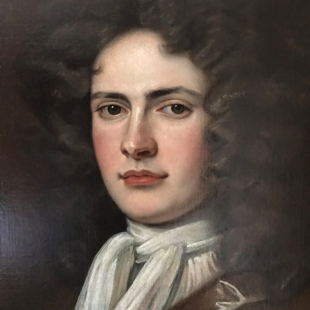 Portrait of a Gentleman, traditionally called Sir William Temple, c.1705; Circle of Sir Godfrey Kneller. View III