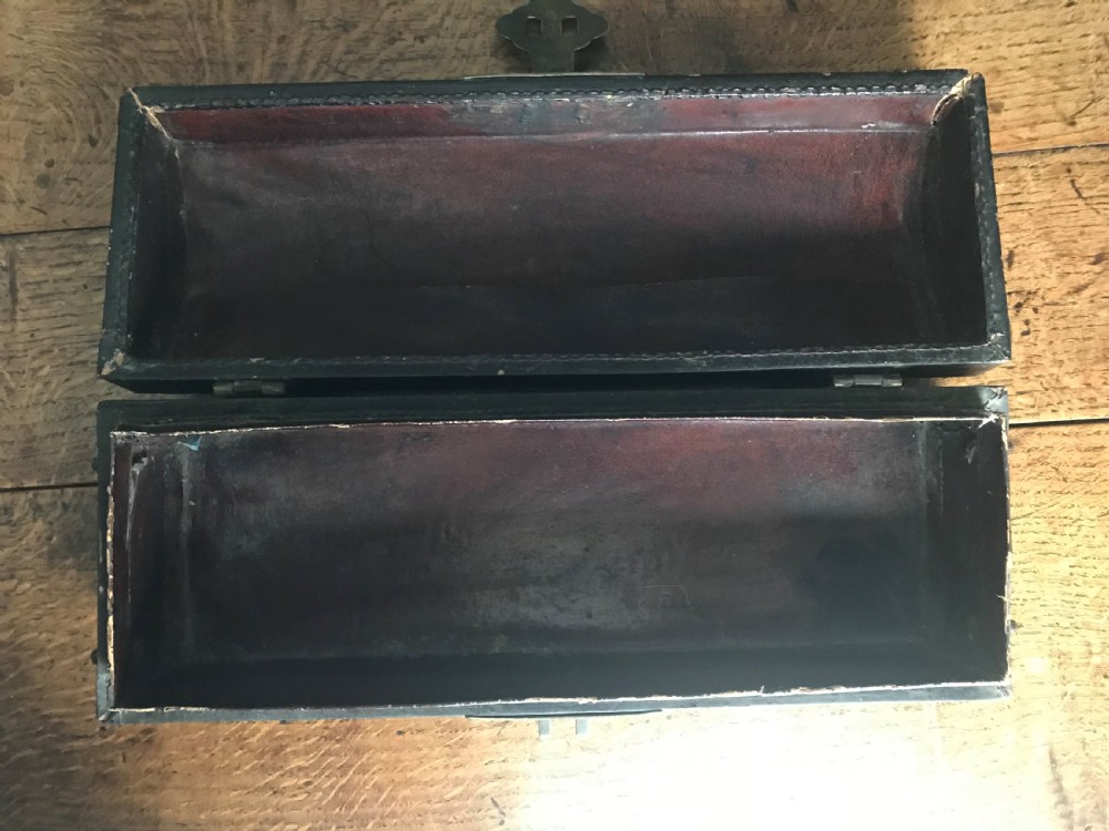 Chinese Lacquered Leather Document Box, Shanxi Province, C19th. View IV