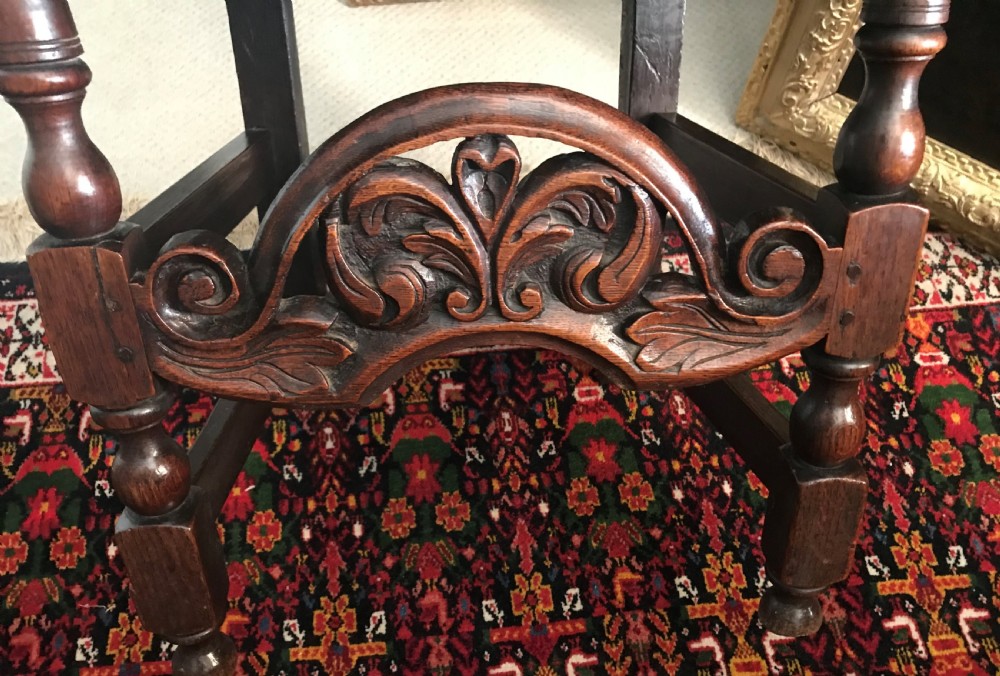 Pair of William and Mary oak chairs c.1700. View IV
