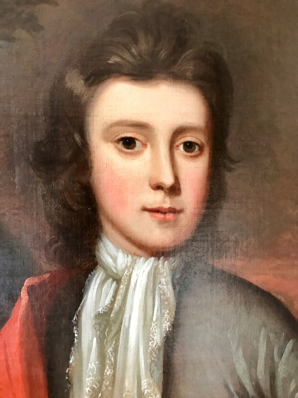 Portrait of a Boy and his Parrot c.1700; Attributed to Edward Byng. View III