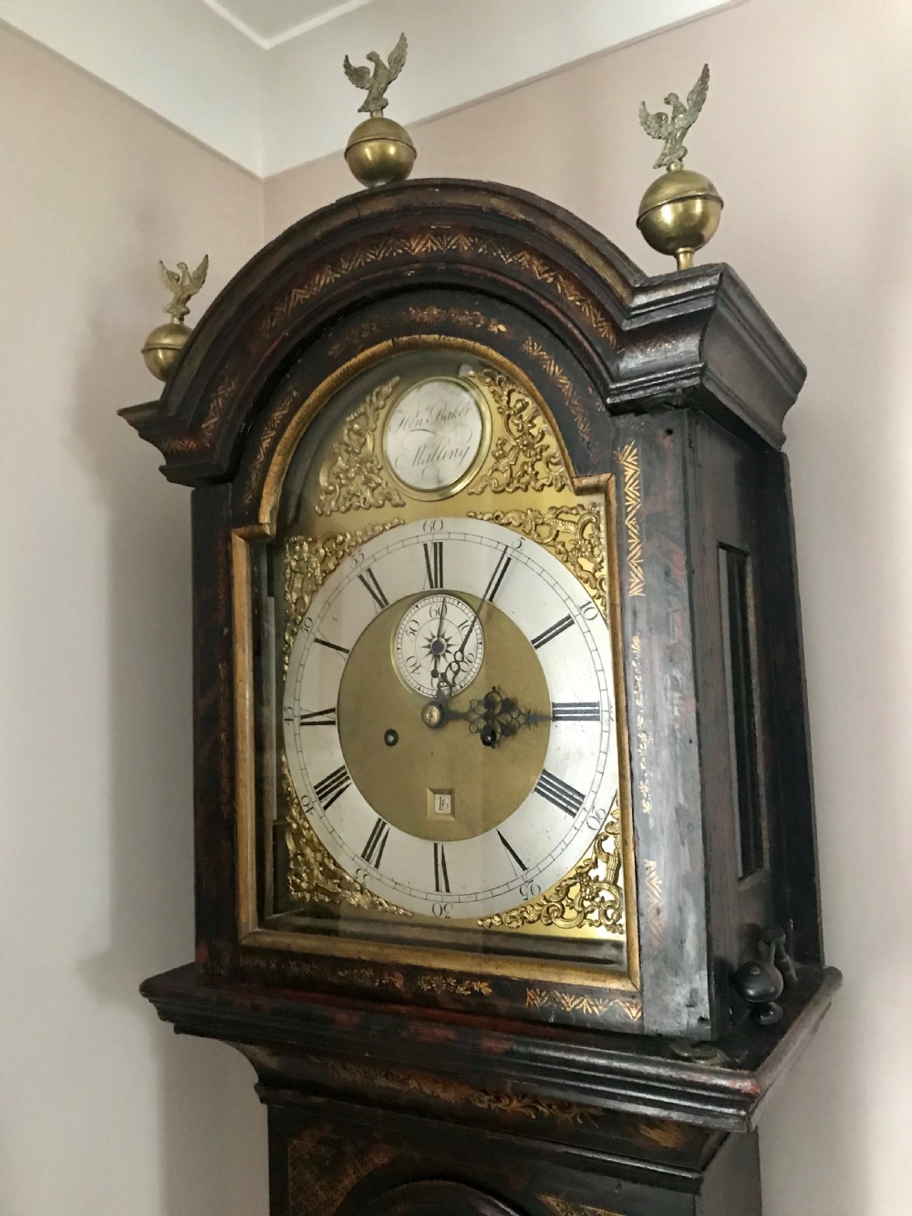 Eight day longcase clock c.1770, by Henry Baker of Malling. View II
