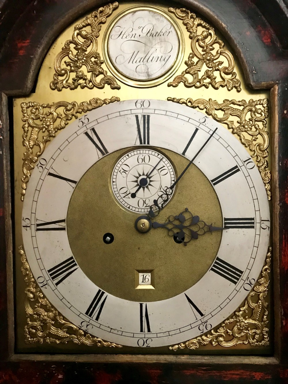 Eight day longcase clock c.1770, by Henry Baker of Malling. View III