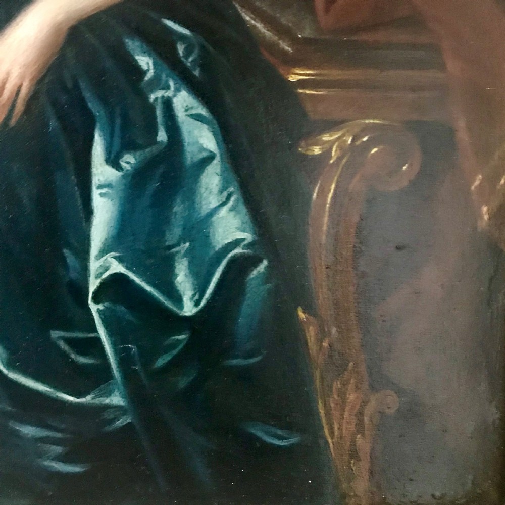 Portrait of a Lady, Her Daughter, and a Pet Dog, 1731: by John and William Verelst. View IV
