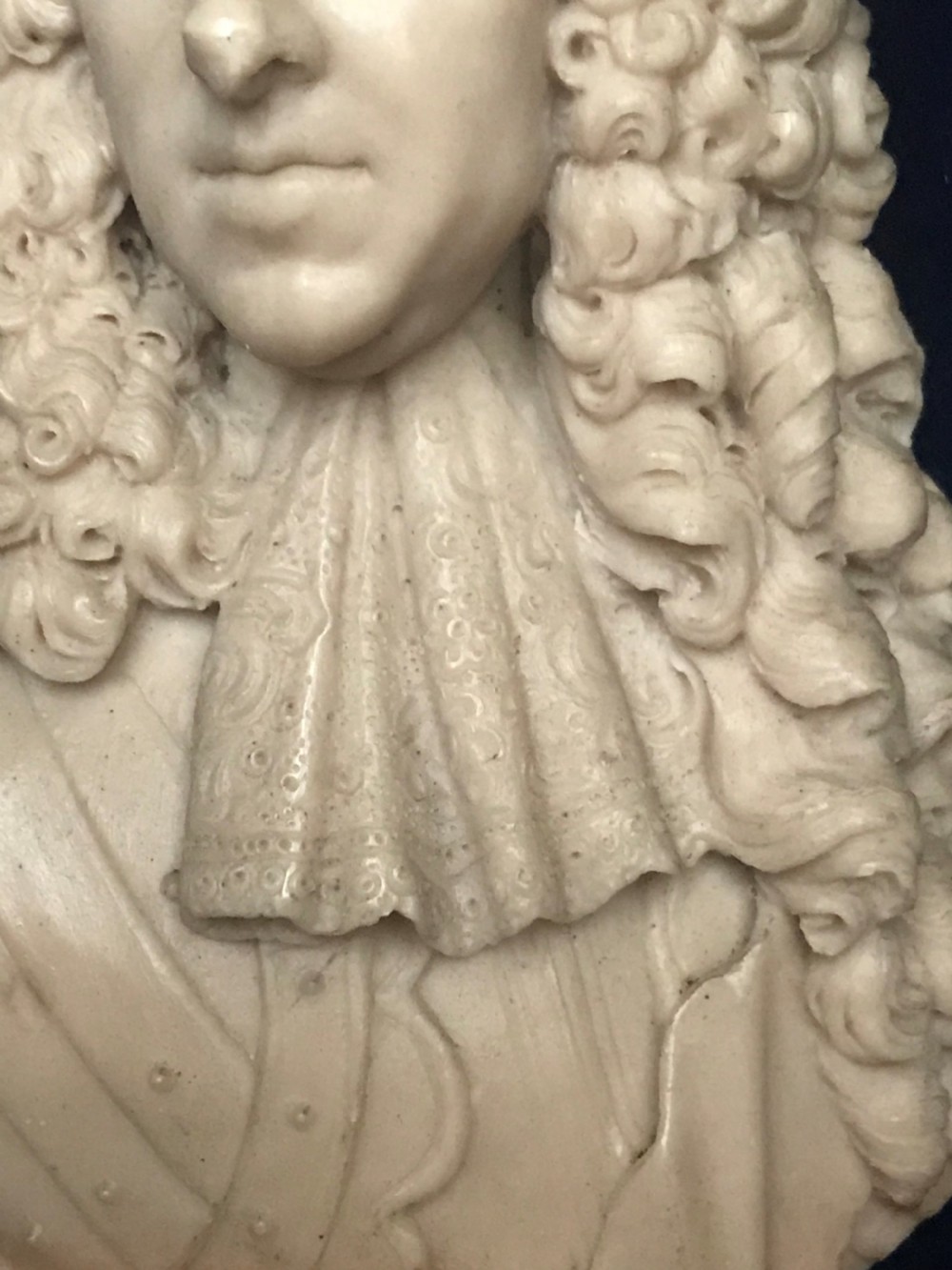 A wax portrait bust of James II, early 18th century, in the manner of David Le Marchand. View IV