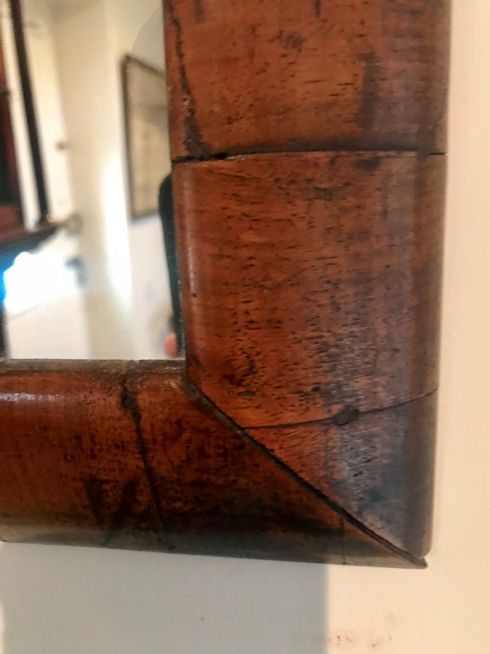 William and Mary walnut framed mirror. View VI