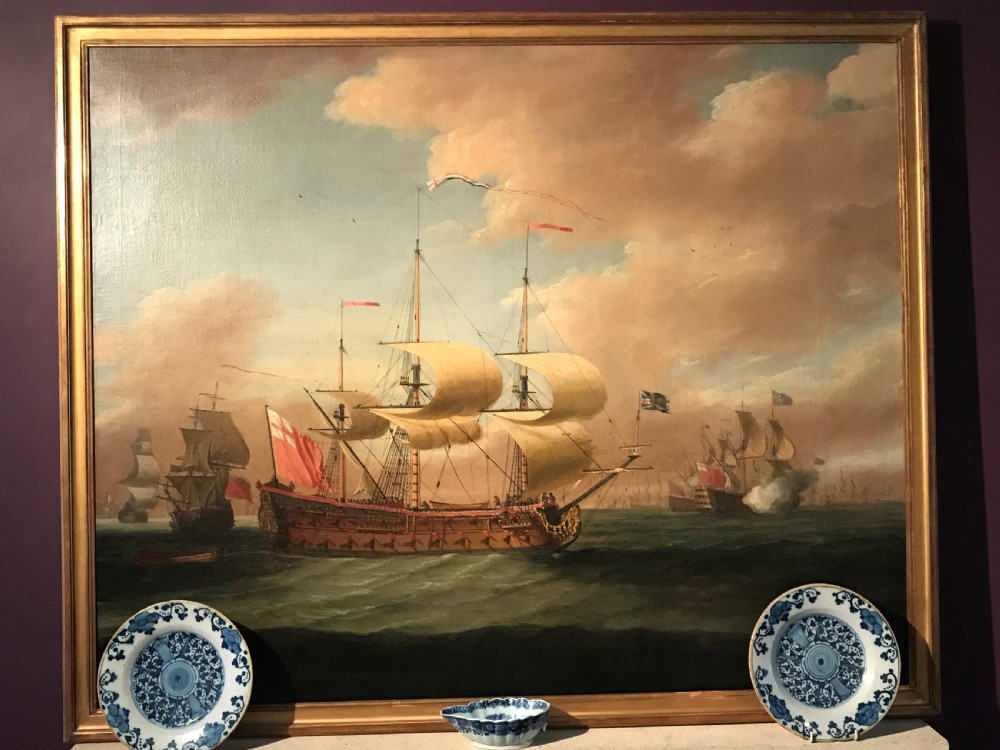 Portrait of a Royal Navy warship; attributed to Robert Woodcock (1690-1728) View II