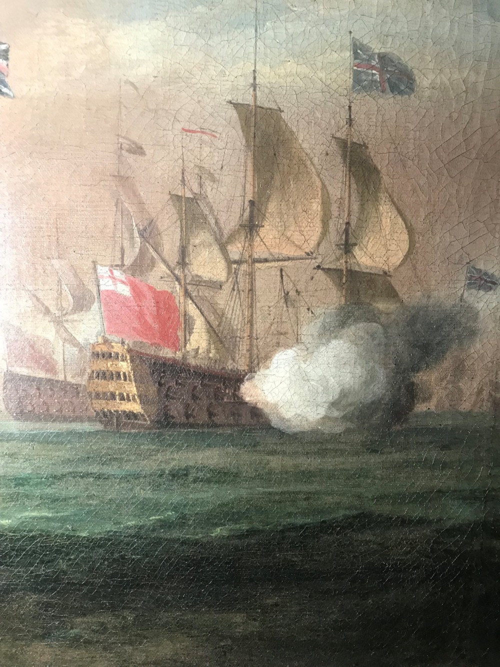 Portrait of a Royal Navy warship; attributed to Robert Woodcock (1690-1728) View VIII