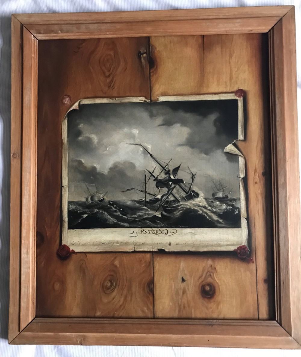 A still life trompe l'oeil c.1850; Manner of Strickland Lowry.
