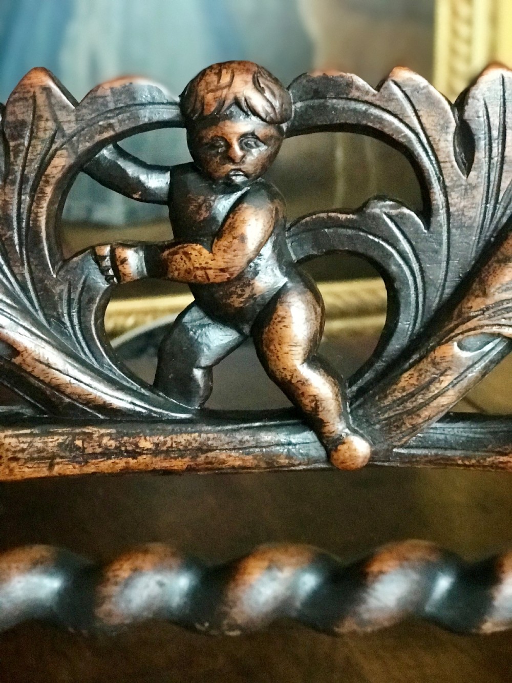 Charles II carved walnut chair c.1675-85. View VI