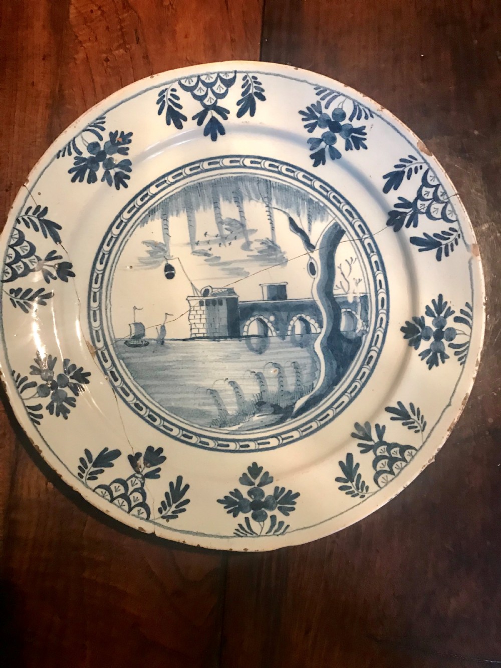 Delft charger, 18th century. 