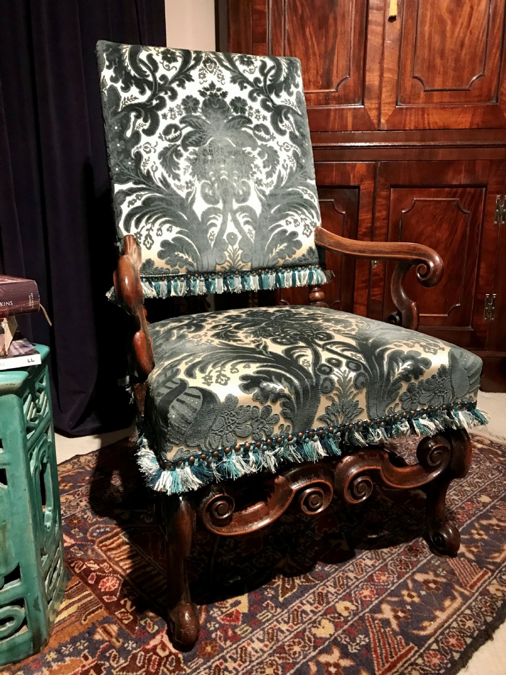 James II walnut armchair c.1685. View II