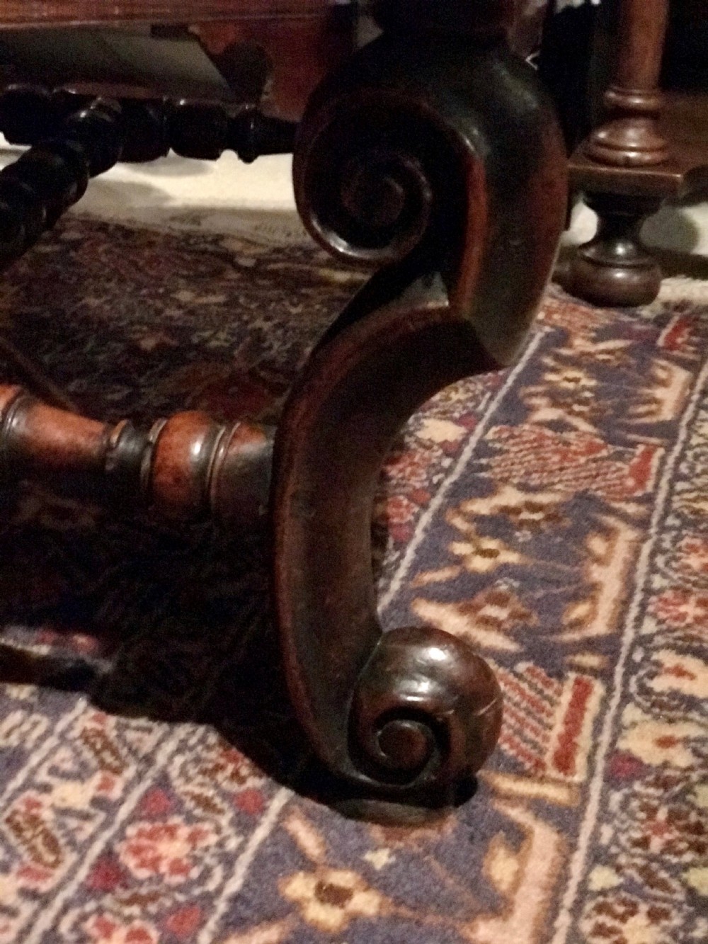James II walnut armchair c.1685. View III