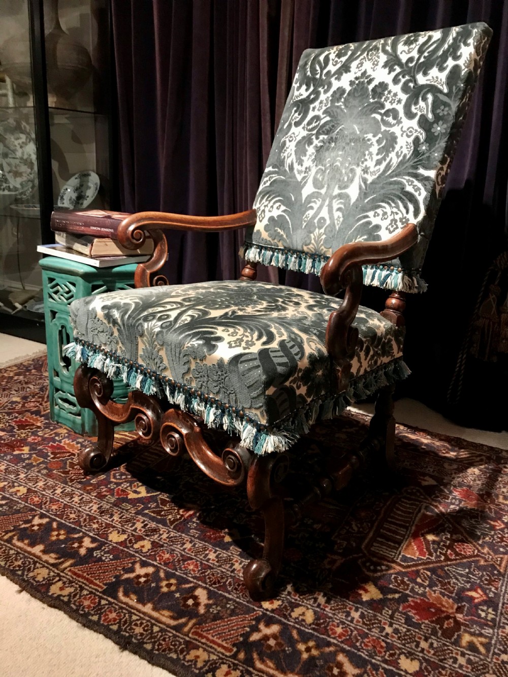 James II walnut armchair c.1685. View VI