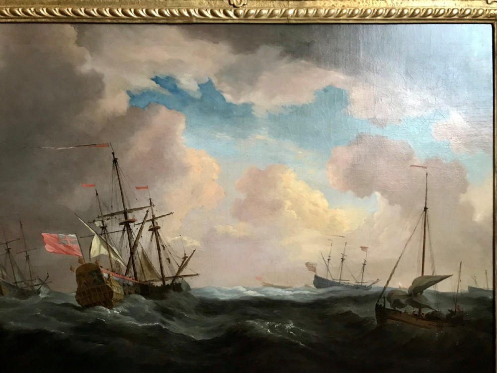An English Ship and Other Vessels in a Gale, early 18th century; After Willem van de Velde View II