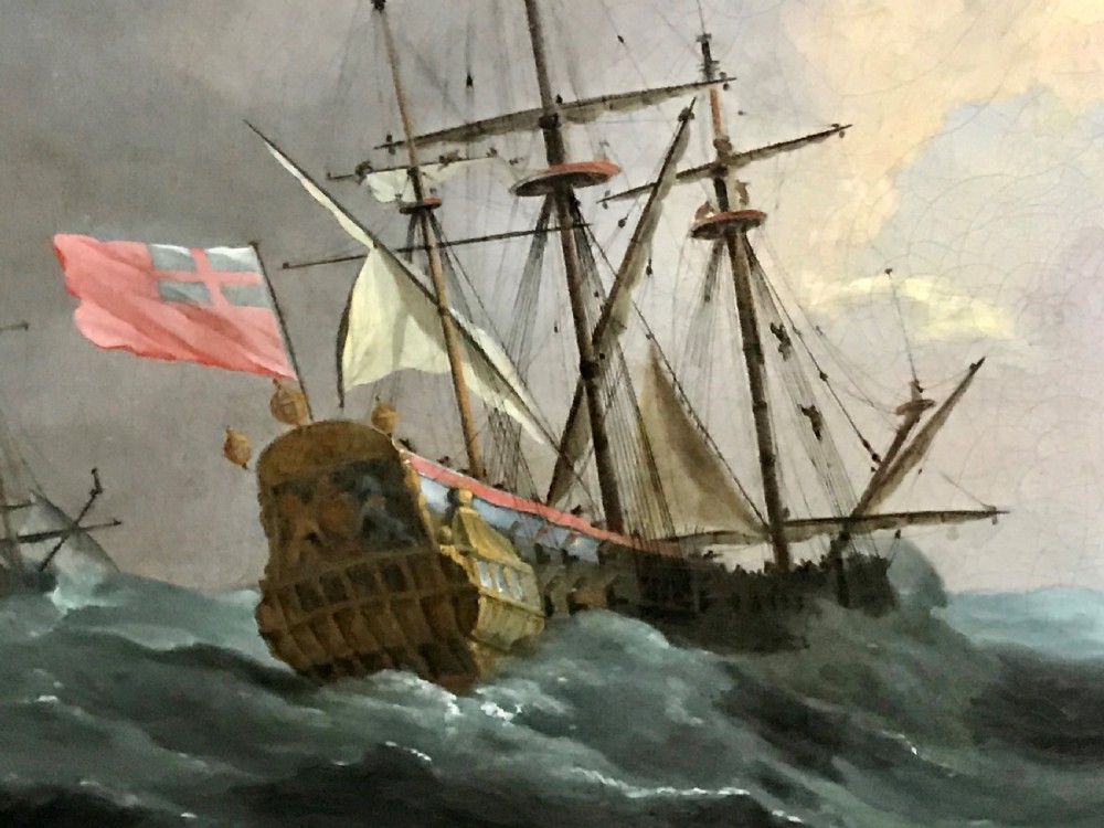 An English Ship and Other Vessels in a Gale, early 18th century; After Willem van de Velde View III