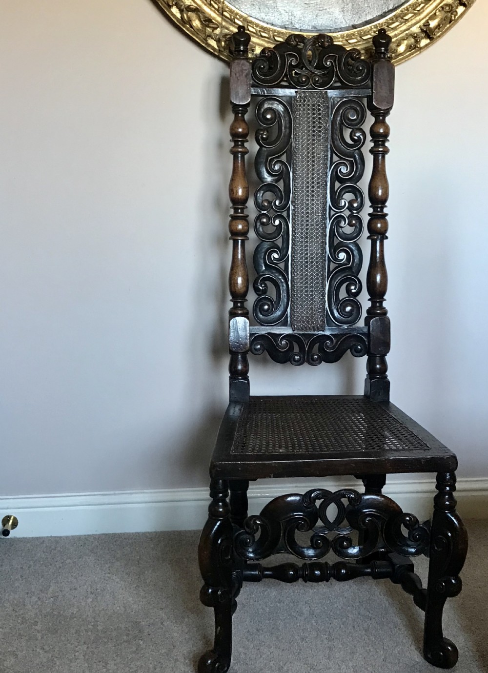 Carved walnut chair c.1700.