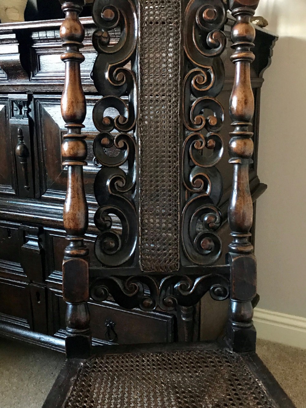 Carved walnut chair c.1700. View V