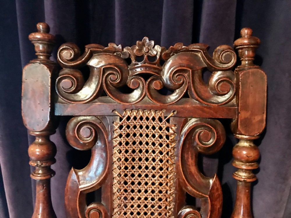 A carved James II chair c.1685. View II