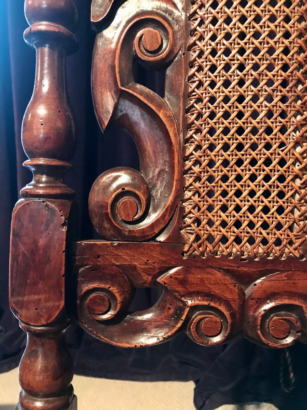 A carved James II chair c.1685. View IV