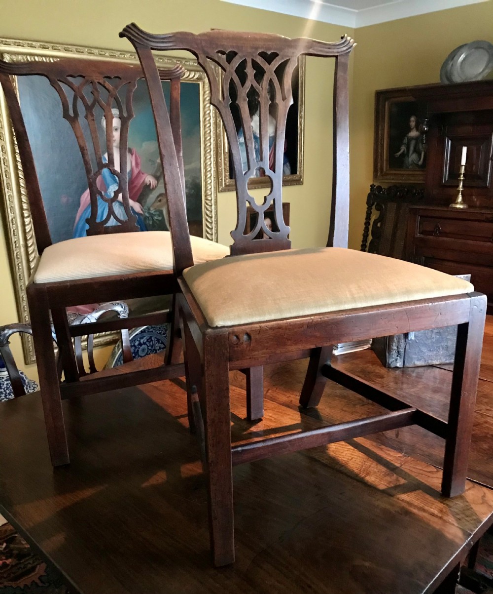 Pair of walnut chairs c.1760
