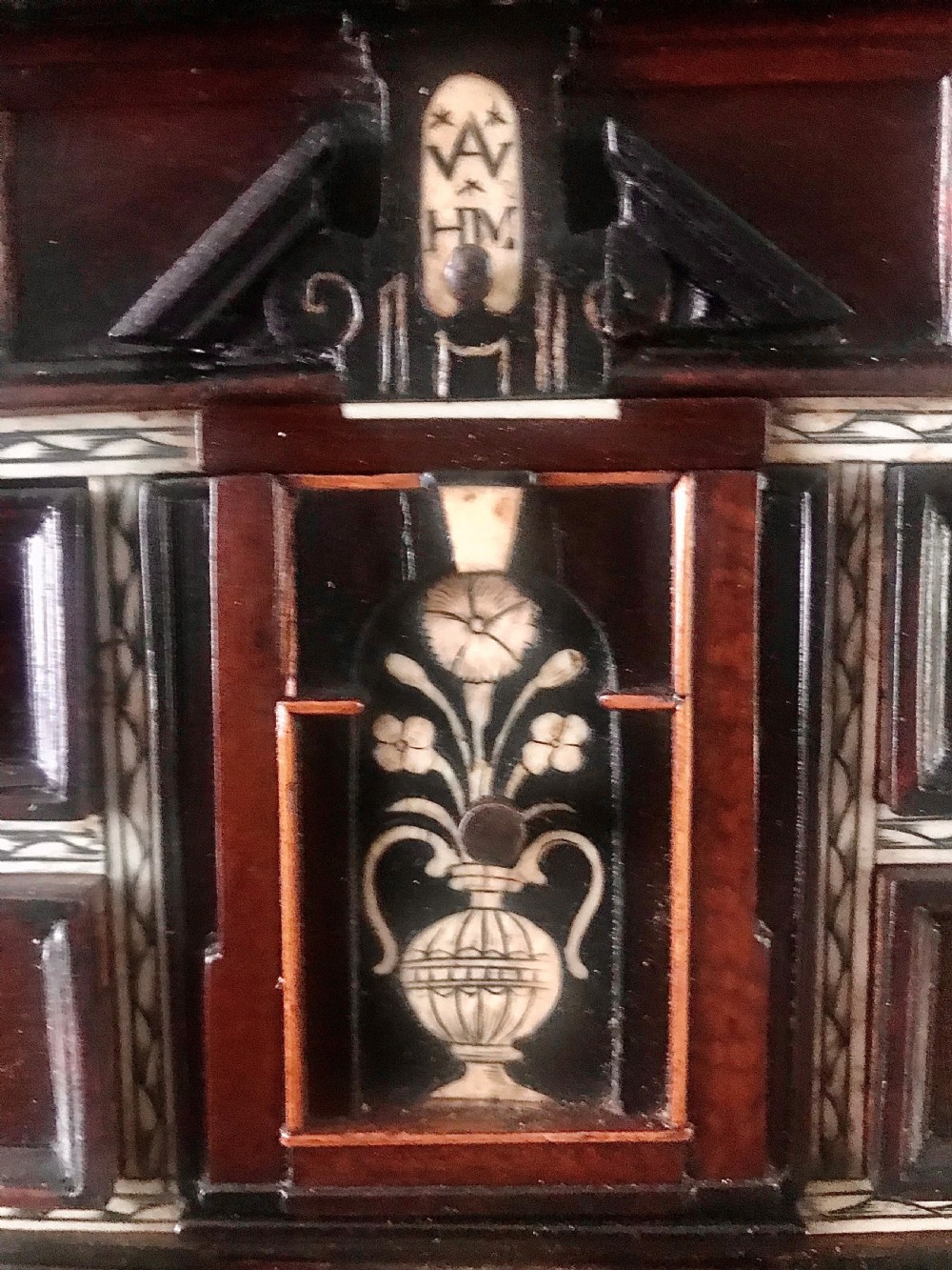 Early 17th century miniature table cabinet. View XIII