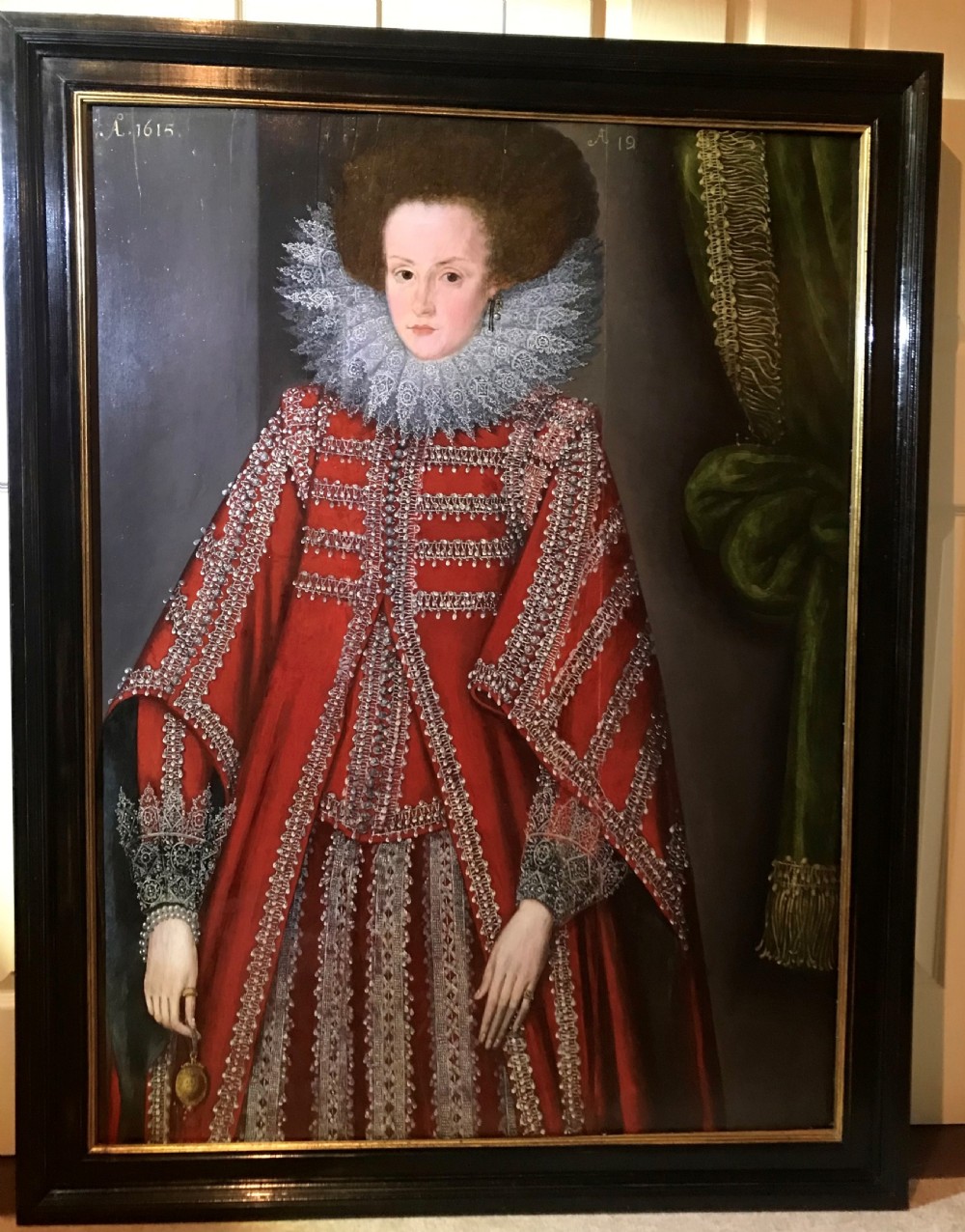 Portrait of a Young Lady 1615, by a Follower of William Larkin.