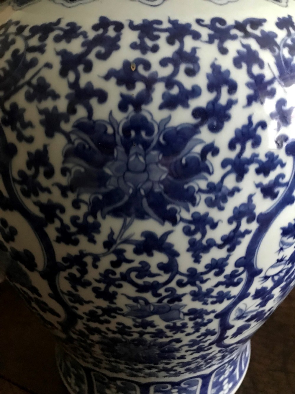 Pair of Large Chinese Temple Jars, Qing Dynasty. View II