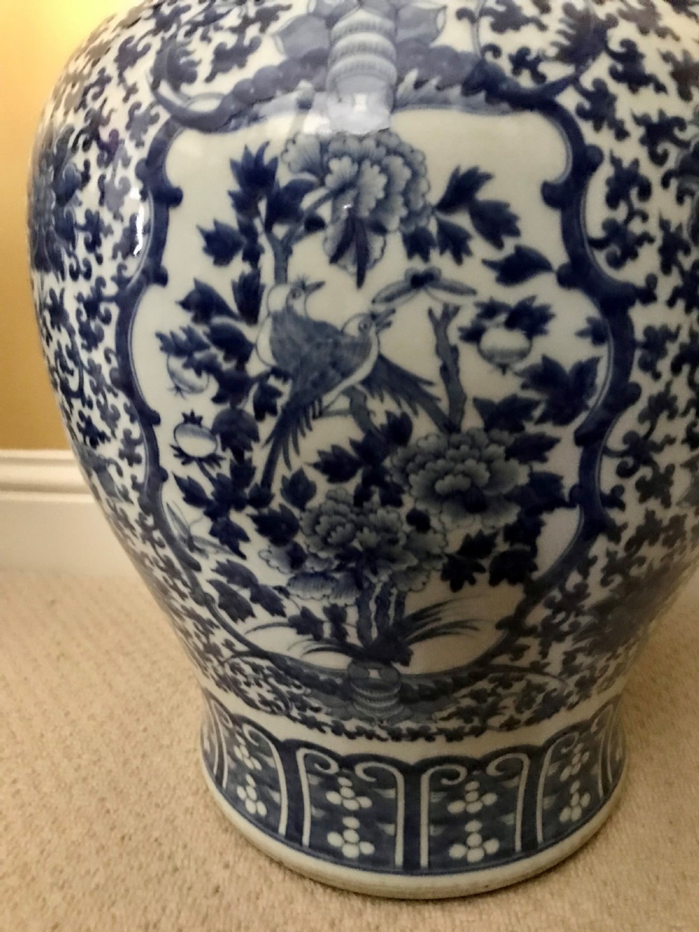 Pair of Large Chinese Temple Jars, Qing Dynasty. View III