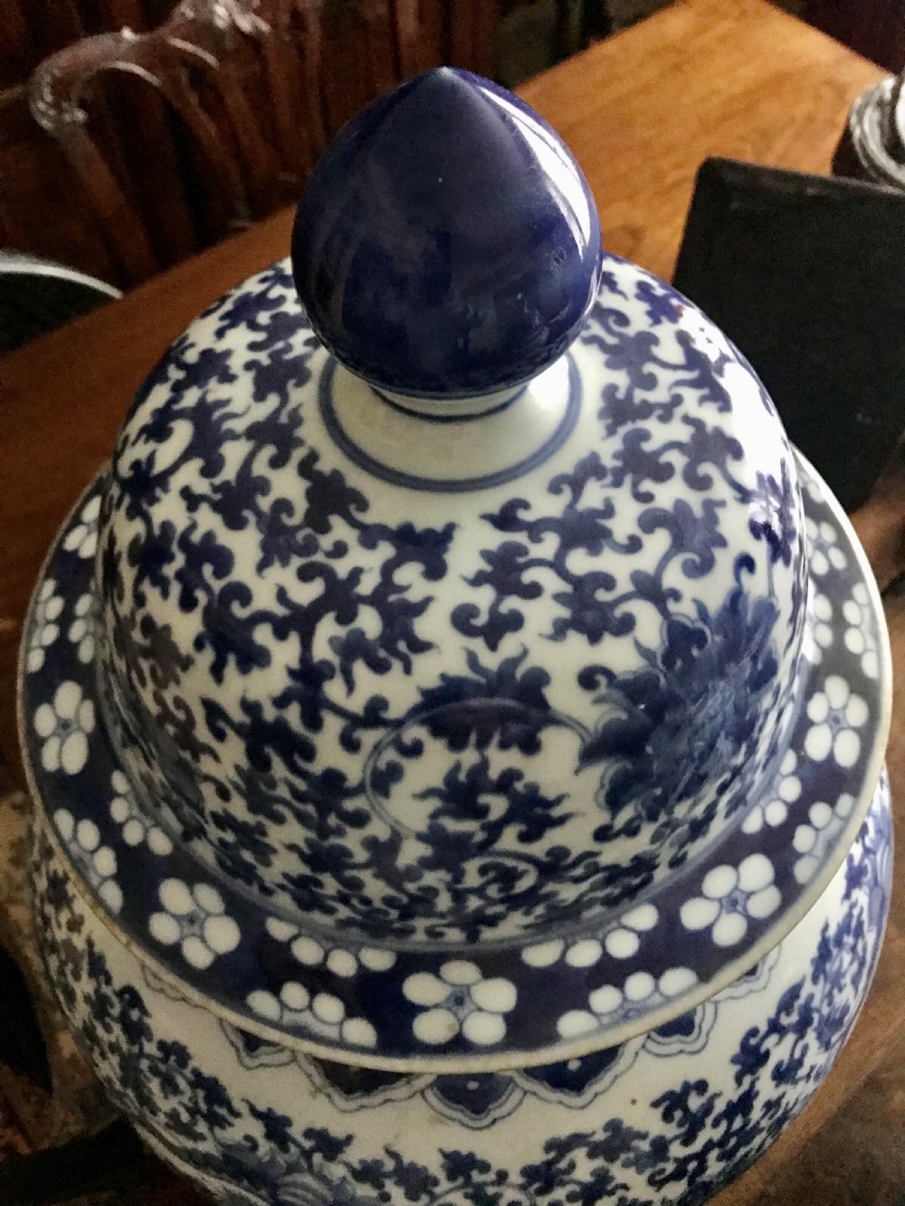 Pair of Large Chinese Temple Jars, Qing Dynasty. View V