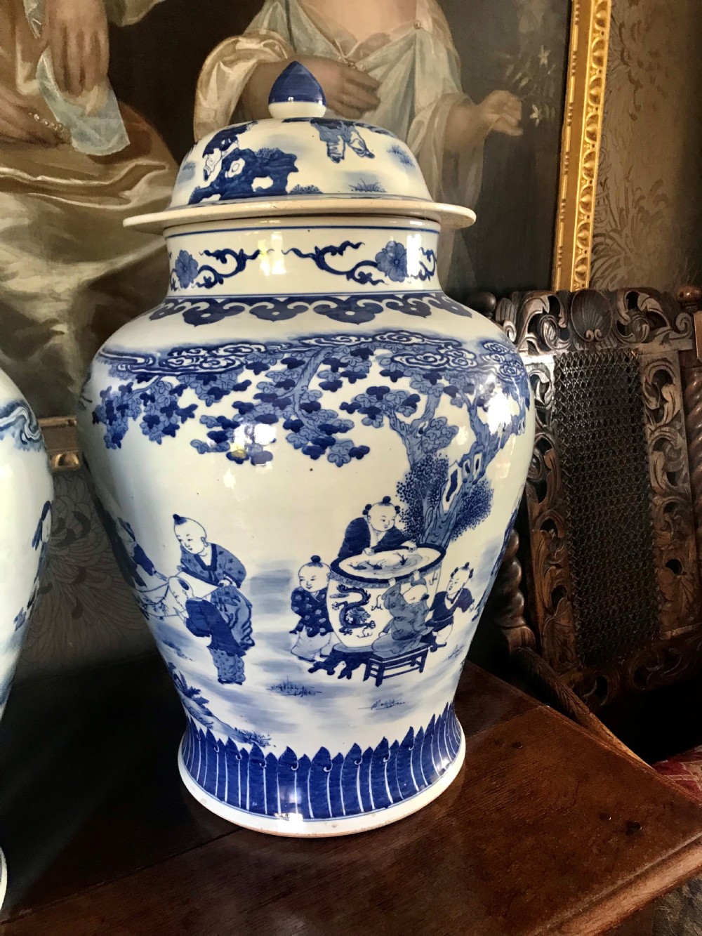 Pair Of Large Chinese Temple Jars, Qing Dynasty View II