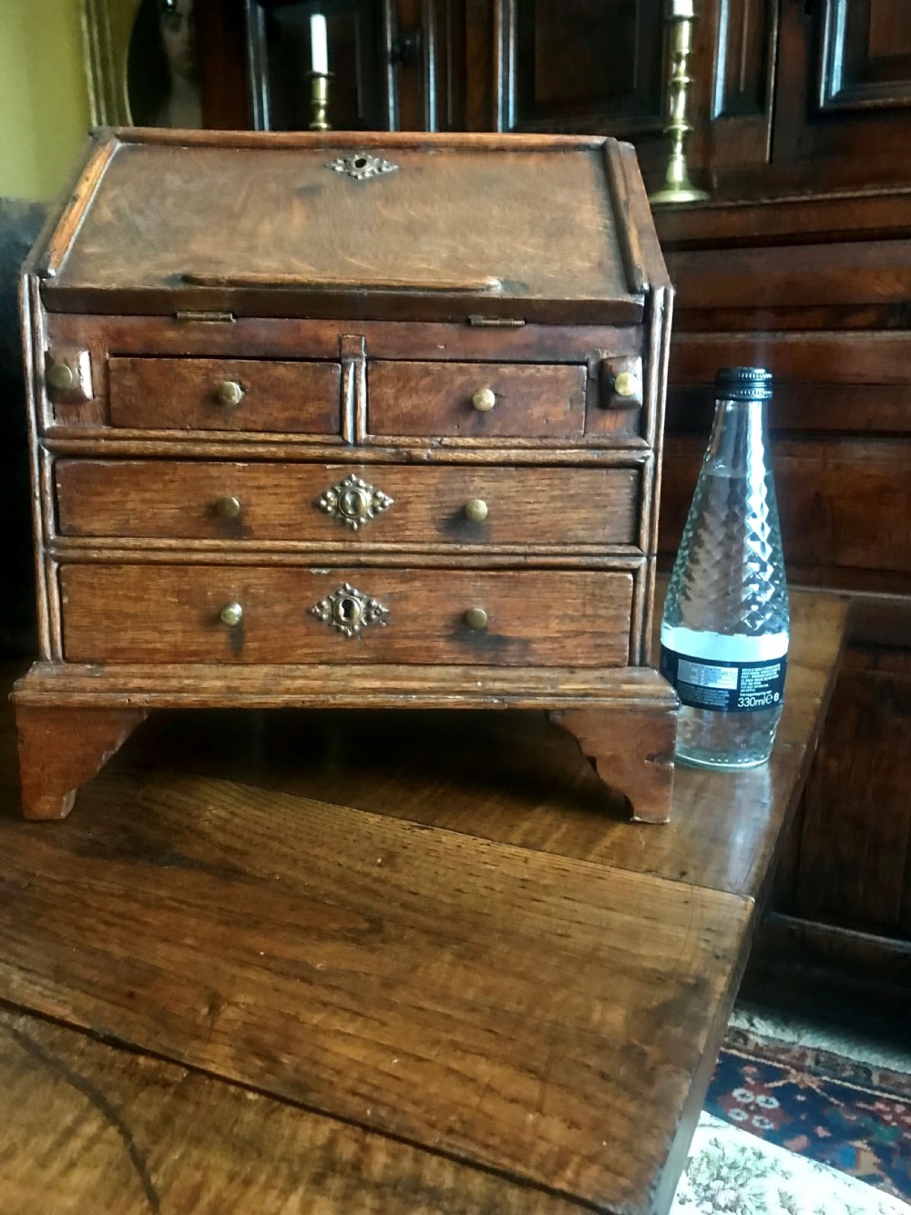 Miniature oak bureau, 18th century.