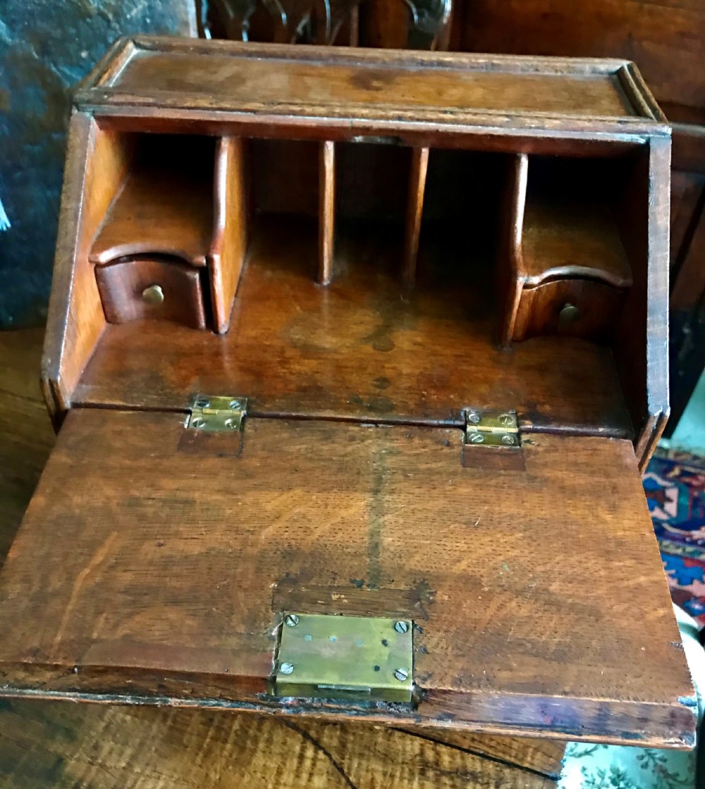 Miniature oak bureau, 18th century. View III