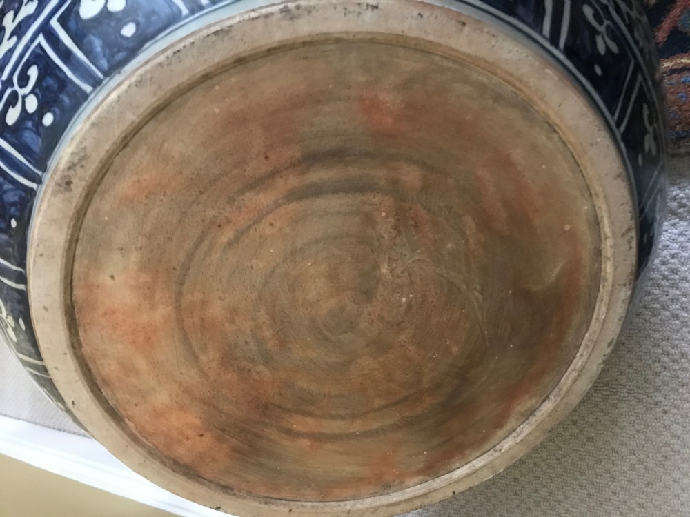 Huge hand painted Chinese blue and white bowl. View VI
