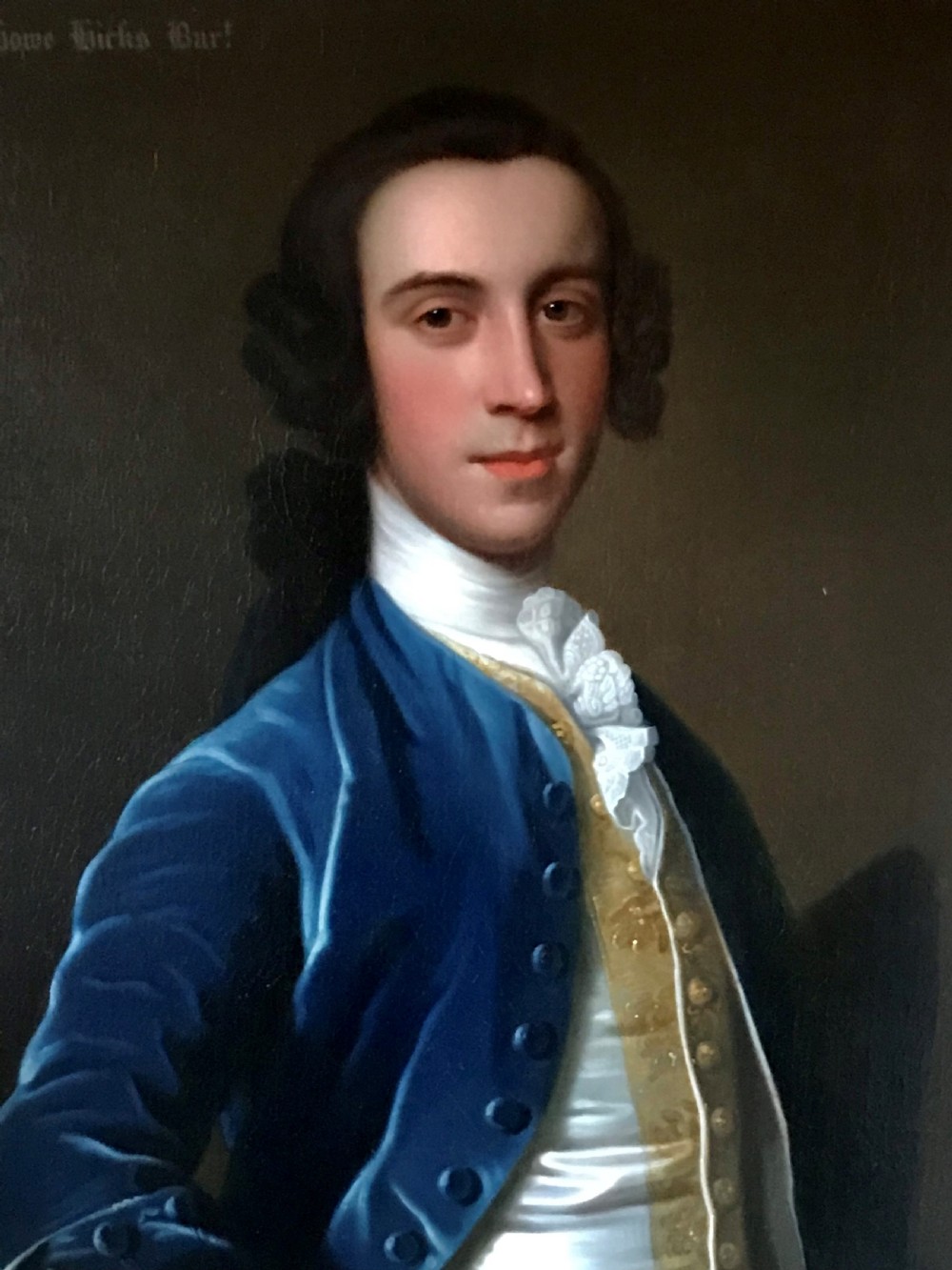 Superb pair of portraits, Sir Howe and Lady Hicks c.1740, by Henry Pickering. View IV