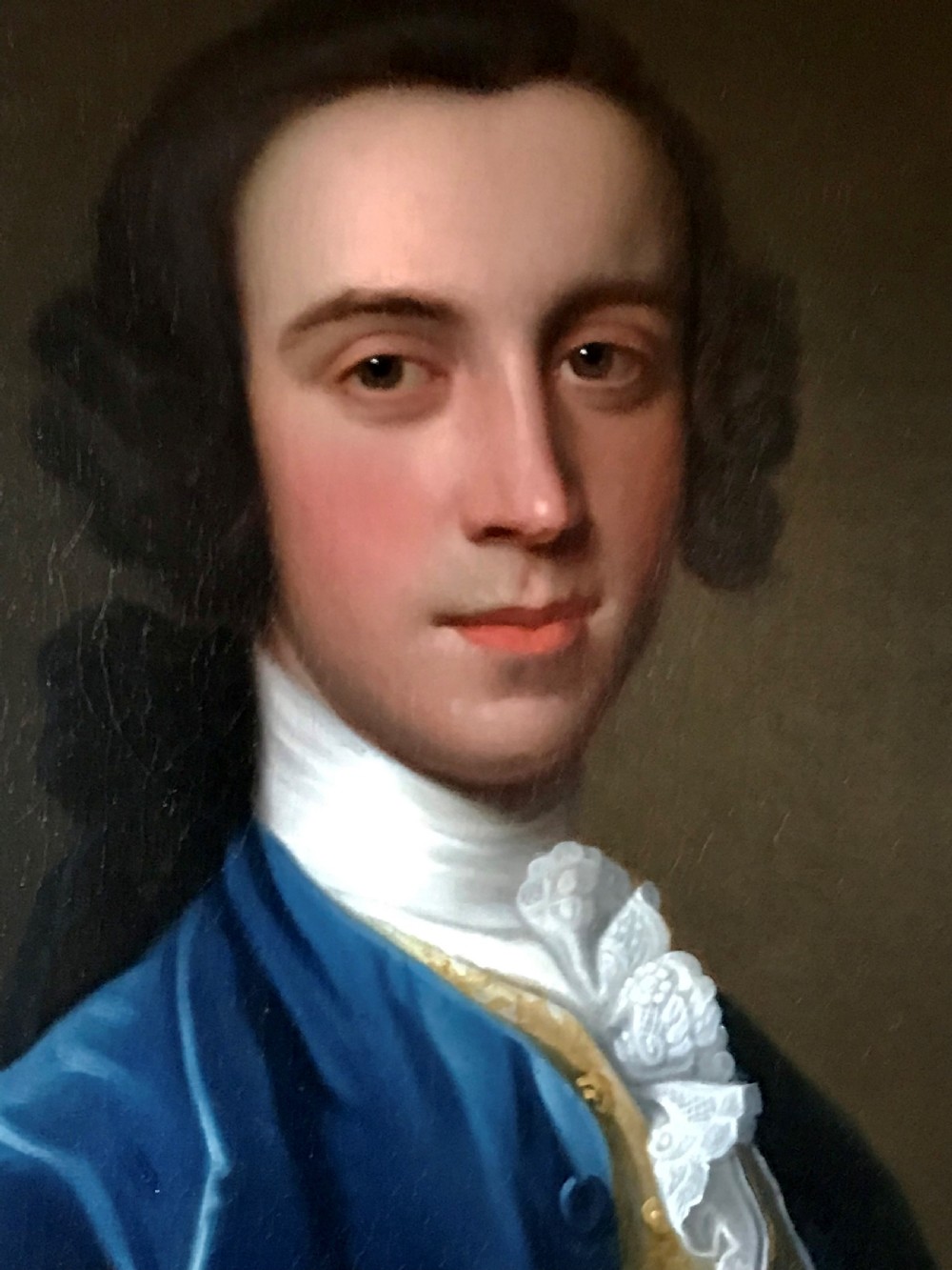 Superb pair of portraits, Sir Howe and Lady Hicks c.1740, by Henry Pickering. View V