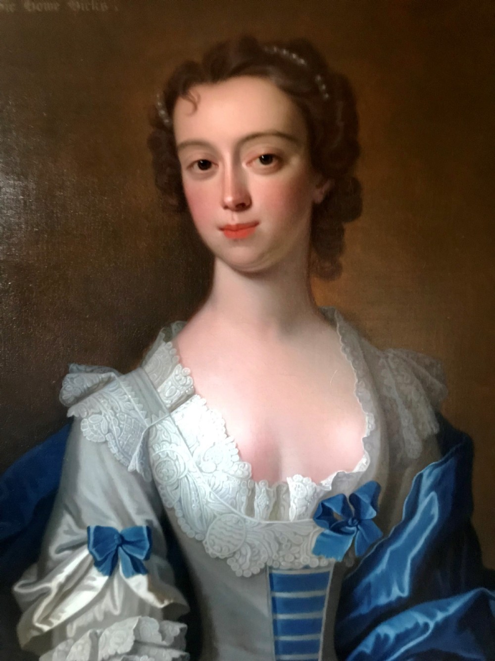 Superb pair of portraits, Sir Howe and Lady Hicks c.1740, by Henry Pickering. View VI