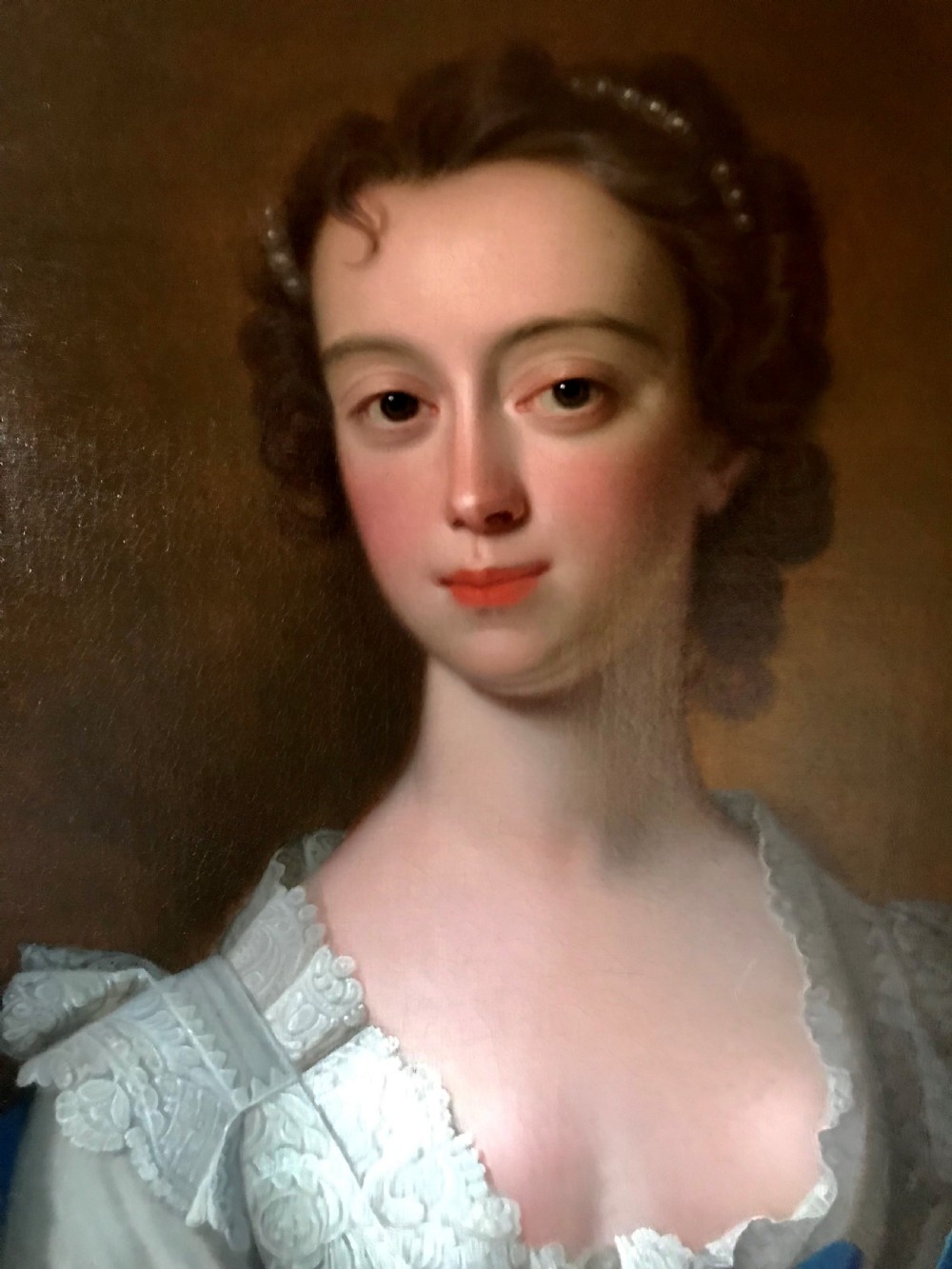 Superb pair of portraits, Sir Howe and Lady Hicks c.1740, by Henry Pickering. View VII
