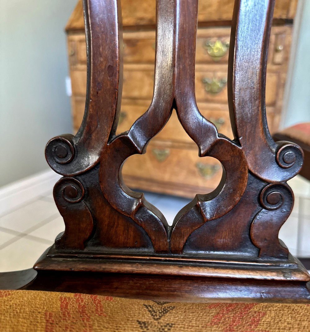 Fine pair of 18th century provincial Chippendale chairs in mahogany. View IV